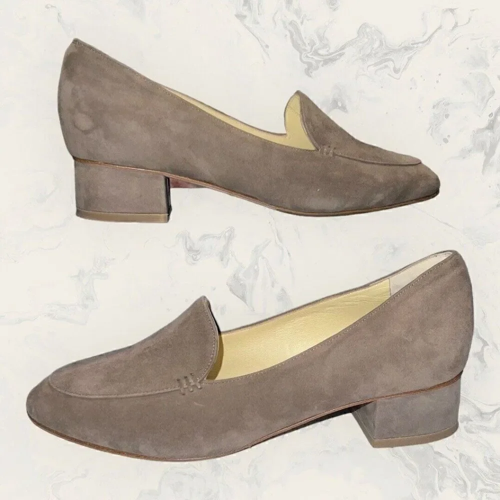 Sarah Flint Rose Taupe Suede Pump Heeled Designer Shoes Women’s Size 5.5